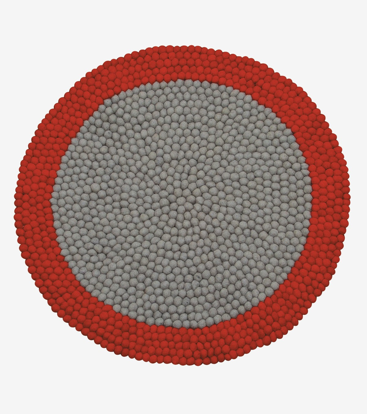 Tapis rond en boules de laine feutrée